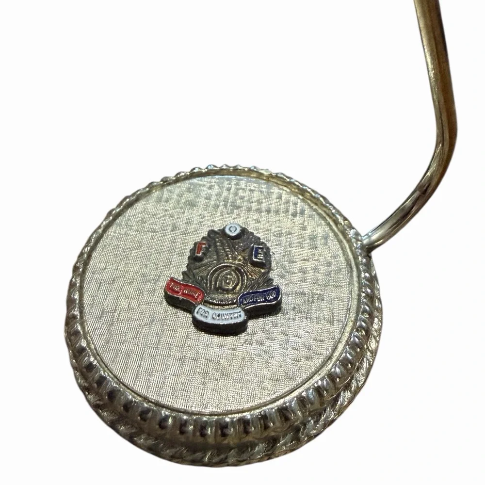 Vintage Handbag Holder Purse Pocketbook Table Hanger Fraternal‎ Order Of Eagles